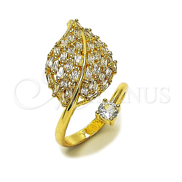 Gold Filled Ring — Multi Stone Ring Leaf and Baguette Design with — main product view — SKU 165526 | Oro Laminado anillo — Multi Stone Ring Leaf and Baguette diseño with — SKU 165526