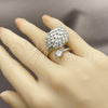 Rhodium Gold Filled Multi Stone Ring, Leaf and Baguette Design, with White Cubic Zirconia, Polished, Rhodium Finish, 01.266.0098.1 (One size fits all)