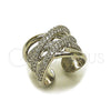 Rhodium Gold Filled Multi Stone Ring, with White Cubic Zirconia, Polished, Rhodium Finish, 01.266.0099 (One size fits all)