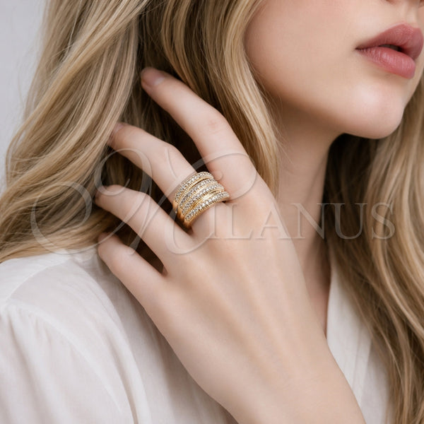 Gold Filled Ring — Multi Stone Ring with White Micro Pave Polished — alternate product view — SKU 165529 | Oro Laminado anillo — Multi Stone Ring with blanco Micro Pave pulido — SKU 165529