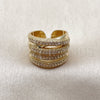 Oro Laminado Multi Stone Ring, Gold Filled Style with White Micro Pave, Polished, Golden Finish, 01.266.0100 (One size fits all)