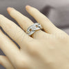 Rhodium Gold Filled Multi Stone Ring, Miami Cuban and Baguette Design, with White Cubic Zirconia, Polished, Rhodium Finish, 01.266.0101.1 (One size fits all)