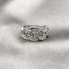 Rhodium Gold Filled Multi Stone Ring, Miami Cuban and Baguette Design, with White Cubic Zirconia, Polished, Rhodium Finish, 01.266.0101.1 (One size fits all)