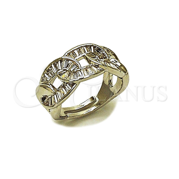 White Gold Filled Ring — Multi Stone Ring Miami Cuban and Baguette Design — main product view — SKU 165531 | Oro Laminado Blanco anillo — Multi Stone Ring Miami Cuban and Baguette diseño — SKU 165531
