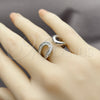 Rhodium Gold Filled Multi Stone Ring, Baguette and Teardrop Design, with White Cubic Zirconia, Polished, Rhodium Finish, 01.266.0063.1 (One size fits all)