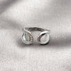 Rhodium Gold Filled Multi Stone Ring, Baguette and Teardrop Design, with White Cubic Zirconia, Polished, Rhodium Finish, 01.266.0063.1 (One size fits all)