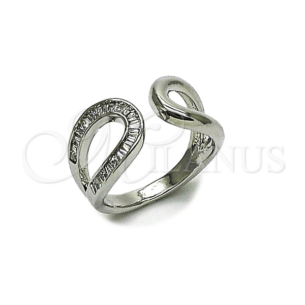 White Gold Filled Ring — Multi Stone Ring Baguette and Teardrop Design with — main product view — SKU 165534 | Oro Laminado Blanco anillo — Multi Stone Ring Baguette and Teardrop diseño with — SKU 165534