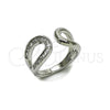 Rhodium Gold Filled Multi Stone Ring, Baguette and Teardrop Design, with White Cubic Zirconia, Polished, Rhodium Finish, 01.266.0063.1 (One size fits all)