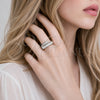 Rhodium Gold Filled Multi Stone Ring, Baguette Design, with White Cubic Zirconia and White Micro Pave, Polished, Rhodium Finish, 01.283.0041.1 (One size fits all)