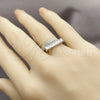Rhodium Gold Filled Multi Stone Ring, Baguette Design, with White Cubic Zirconia and White Micro Pave, Polished, Rhodium Finish, 01.283.0041.1 (One size fits all)