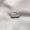 Rhodium Gold Filled Multi Stone Ring, Baguette Design, with White Cubic Zirconia and White Micro Pave, Polished, Rhodium Finish, 01.283.0041.1 (One size fits all)