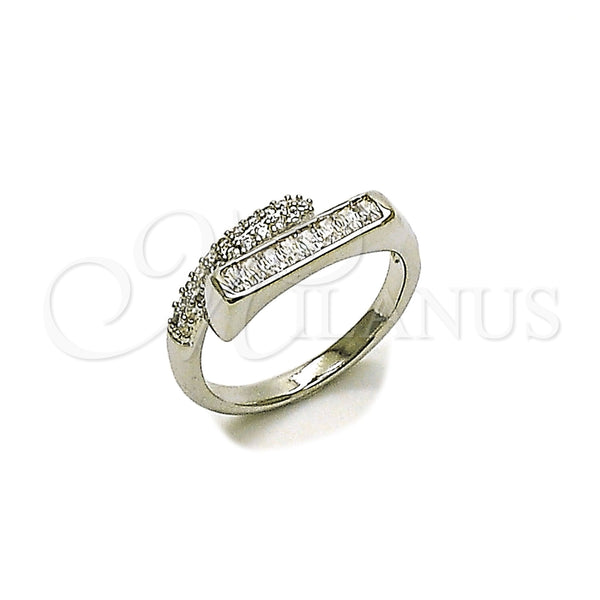 White Gold Filled Ring — Multi Stone Ring Baguette Design with White Cubic — main product view — SKU 165535 | Oro Laminado Blanco anillo — Multi Stone Ring Baguette diseño with blanco Cubic — SKU 165535