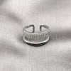 Rhodium Gold Filled Elegant Ring, with White Micro Pave, Polished, Rhodium Finish, 01.266.0053.1 (One size fits all)