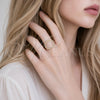 Oro Laminado Multi Stone Ring, Gold Filled Style with White Micro Pave, Polished, Golden Finish, 01.266.0103 (One size fits all)