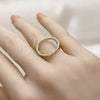 Oro Laminado Multi Stone Ring, Gold Filled Style with White Micro Pave, Polished, Golden Finish, 01.266.0103 (One size fits all)