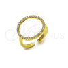 Oro Laminado Multi Stone Ring, Gold Filled Style with White Micro Pave, Polished, Golden Finish, 01.266.0103 (One size fits all)
