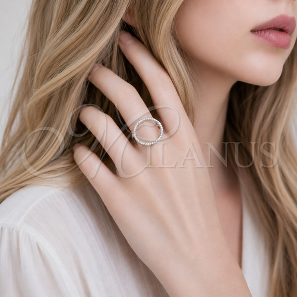 White Gold Filled Ring — Multi Stone Ring with White Micro Pave Polished — alternate product view — SKU 165538 | Oro Laminado Blanco anillo — Multi Stone Ring with blanco Micro Pave pulido — SKU 165538