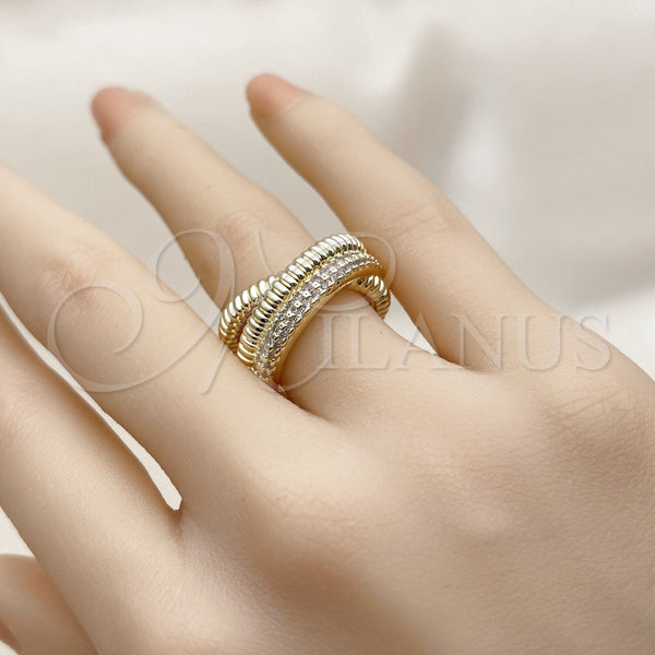 Gold Filled Ring — Multi Stone Ring with White Micro Pave Polished — alternate product view — SKU 165541 | Oro Laminado anillo — Multi Stone Ring with blanco Micro Pave pulido — SKU 165541