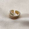 Oro Laminado Multi Stone Ring, Gold Filled Style with White Micro Pave, Polished, Golden Finish, 01.266.0105 (One size fits all)