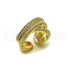 Oro Laminado Multi Stone Ring, Gold Filled Style with White Micro Pave, Polished, Golden Finish, 01.266.0105 (One size fits all)
