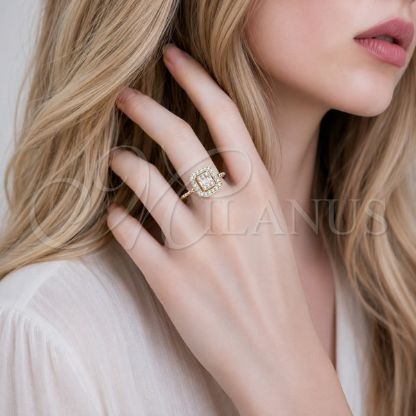 Gold Filled Ring — Multi Stone Ring Cluster and Baguette Design with — alternate product view — SKU 165543 | Oro Laminado anillo — Multi Stone Ring Cluster and Baguette diseño with — SKU 165543