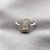 Rhodium Gold Filled Multi Stone Ring, Cluster and Baguette Design, with White Cubic Zirconia, Polished, Rhodium Finish, 01.266.0106.1 (One size fits all)
