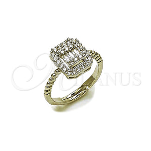 White Gold Filled Ring — Multi Stone Ring Cluster and Baguette Design with — main product view — SKU 165544 | Oro Laminado Blanco anillo — Multi Stone Ring Cluster and Baguette diseño with — SKU 165544