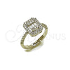 Rhodium Gold Filled Multi Stone Ring, Cluster and Baguette Design, with White Cubic Zirconia, Polished, Rhodium Finish, 01.266.0106.1 (One size fits all)