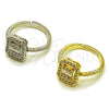 Rhodium Gold Filled Multi Stone Ring, Cluster and Baguette Design, with White Cubic Zirconia, Polished, Rhodium Finish, 01.266.0106.1 (One size fits all)