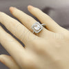 Rhodium Gold Filled Multi Stone Ring, Cluster Design, with White Cubic Zirconia, Polished, Rhodium Finish, 01.266.0107.1 (One size fits all)