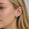 Rhodium Gold Filled Huggie Hoop, Baguette Design, with White Cubic Zirconia, Polished, Rhodium Finish, 02.266.0086.1.15