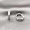 Rhodium Gold Filled Huggie Hoop, Baguette Design, with White Cubic Zirconia, Polished, Rhodium Finish, 02.266.0086.1.15