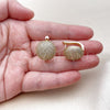 Oro Laminado Leverback Earring, Gold Filled Style with White Cubic Zirconia, Polished, Golden Finish, 02.266.0087.16