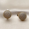 Oro Laminado Leverback Earring, Gold Filled Style with White Cubic Zirconia, Polished, Golden Finish, 02.266.0087.16