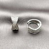 Rhodium Gold Filled Huggie Hoop, Twist Design, with White Cubic Zirconia, Polished, Rhodium Finish, 02.266.0079.1.18