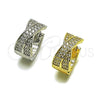 Rhodium Gold Filled Huggie Hoop, Twist Design, with White Cubic Zirconia, Polished, Rhodium Finish, 02.266.0079.1.18