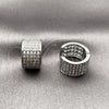 Rhodium Gold Filled Huggie Hoop, with White Cubic Zirconia, Polished, Rhodium Finish, 02.266.0055.1.15