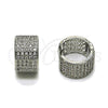 Rhodium Gold Filled Huggie Hoop, with White Cubic Zirconia, Polished, Rhodium Finish, 02.266.0055.1.15