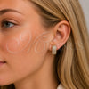 Oro Laminado Huggie Hoop, Gold Filled Style with White Cubic Zirconia, Polished, Golden Finish, 02.266.0089.20