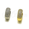 Oro Laminado Huggie Hoop, Gold Filled Style with White Cubic Zirconia, Polished, Golden Finish, 02.266.0089.20