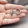 Rhodium Gold Filled Huggie Hoop, with White Cubic Zirconia, Polished, Rhodium Finish, 02.266.0089.1.20