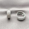 Rhodium Gold Filled Huggie Hoop, with White Cubic Zirconia, Polished, Rhodium Finish, 02.266.0089.1.20