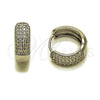 Rhodium Gold Filled Huggie Hoop, with White Cubic Zirconia, Polished, Rhodium Finish, 02.266.0089.1.20