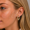 Oro Laminado Huggie Hoop, Gold Filled Style with White Cubic Zirconia, Polished, Golden Finish, 02.266.0090.15