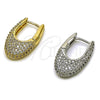 Oro Laminado Huggie Hoop, Gold Filled Style with White Cubic Zirconia, Polished, Golden Finish, 02.266.0090.15