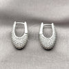 Rhodium Gold Filled Huggie Hoop, with White Cubic Zirconia, Polished, Rhodium Finish, 02.266.0090.1.15