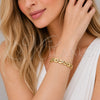 Oro Laminado Tennis Bracelet, Gold Filled Style Puff Mariner Design, with White Cubic Zirconia, Polished, Golden Finish, 03.266.0075.07 (Thickness, 8 Inches Length)