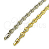 Oro Laminado Tennis Bracelet, Gold Filled Style Puff Mariner Design, with White Cubic Zirconia, Polished, Golden Finish, 03.266.0075.07 (Thickness, 8 Inches Length)