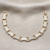 Oro Laminado Tennis Bracelet, Gold Filled Style Greek Key Design, with White Cubic Zirconia, Polished, Golden Finish, 03.266.0076.07 (Thickness, 8 Inches Length)