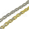Oro Laminado Tennis Bracelet, Gold Filled Style Greek Key Design, with White Cubic Zirconia, Polished, Golden Finish, 03.266.0076.07 (Thickness, 8 Inches Length)